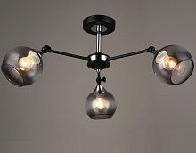 Люстра потолочная трехрожковая Мелодия Света Лофт Е27 220В Черная картинка 